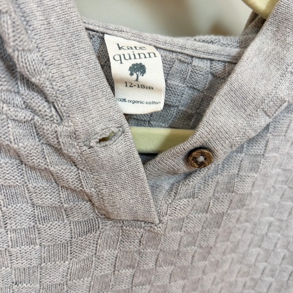 KATE QUINN bundle - navy zip up (6-12m), gray sweater (12-18m), onesie (12-18m) - Picture 5 of 16